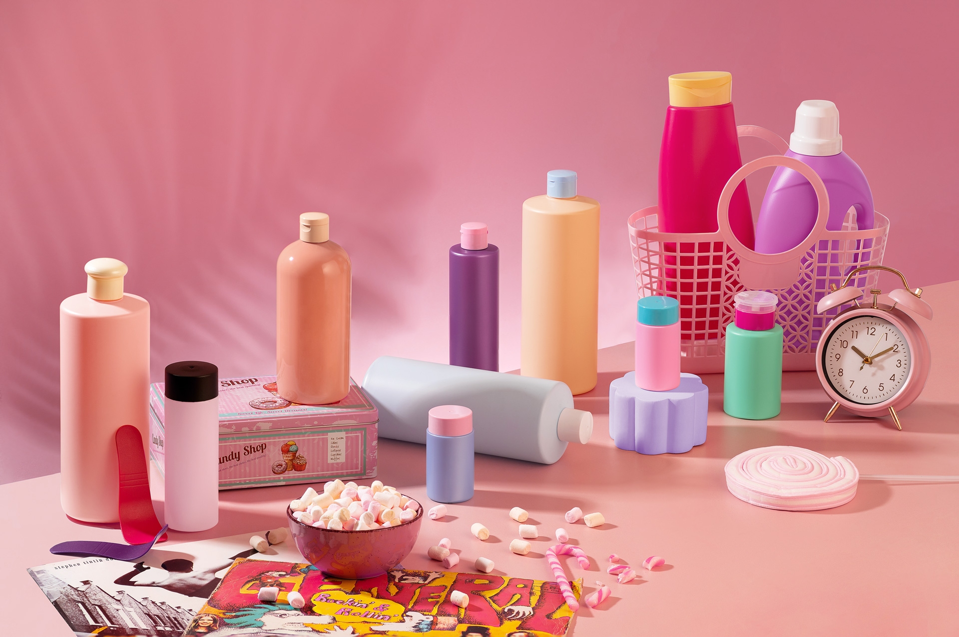 Product photography and creative styling for brands in candy mood